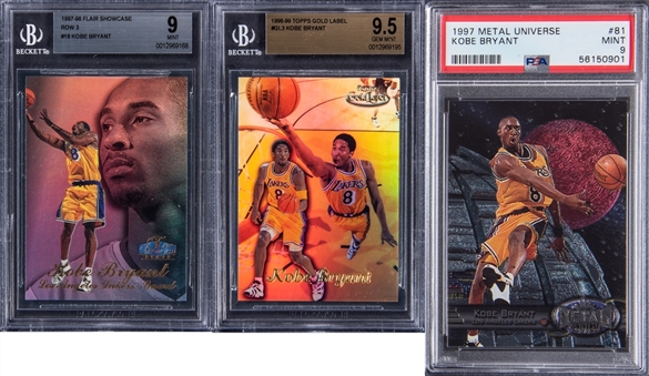 1997/98-98/99 Assorted Brands Kobe Bryant Graded Card Trio (3)